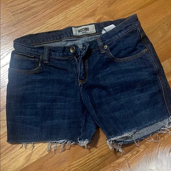 Moschino Dark Blue Denim Shorts with Heart Detail on pocket - Picture 5 of 8
